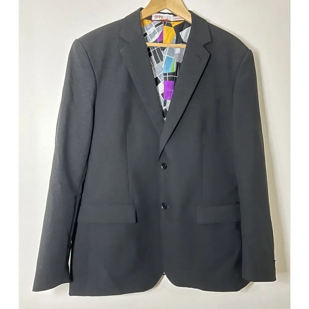 Opposuits Men's 44R Black 2 Button Blazer Jacket Coat